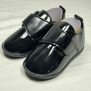 Kids Black Dress Shoes Toddler US 4 Hook Loop Formal School Wedding